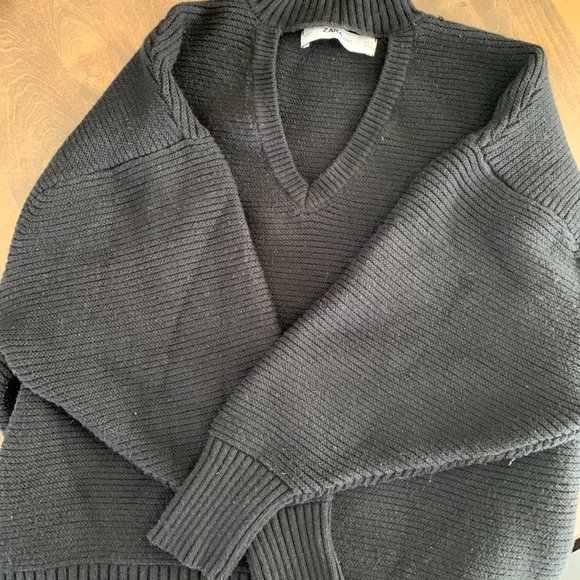 Zara KNIT Choker Neck Oversized Sweater Sz M - Picture 4 of 4